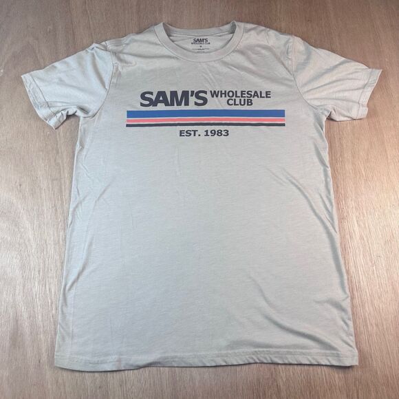 Sam’s Club T-Shirt Medium Tan Funny Retro Grocery Warehouse Tee - Picture 1 of 4